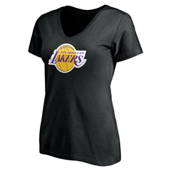LeBron James Los Angeles Lakers Women's #6 Playmaker Name & Number V-Neck T-Shirt Black - NBA