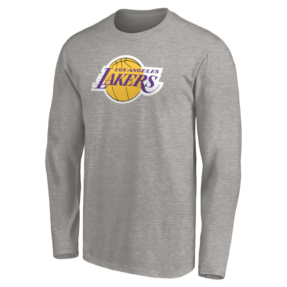 LeBron James Los Angeles Lakers #6 Playmaker Name & Number Long Sleeve T-Shirt Heathered Gray - NBA