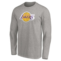 LeBron James Los Angeles Lakers #6 Playmaker Name & Number Long Sleeve T-Shirt Heathered Gray - NBA