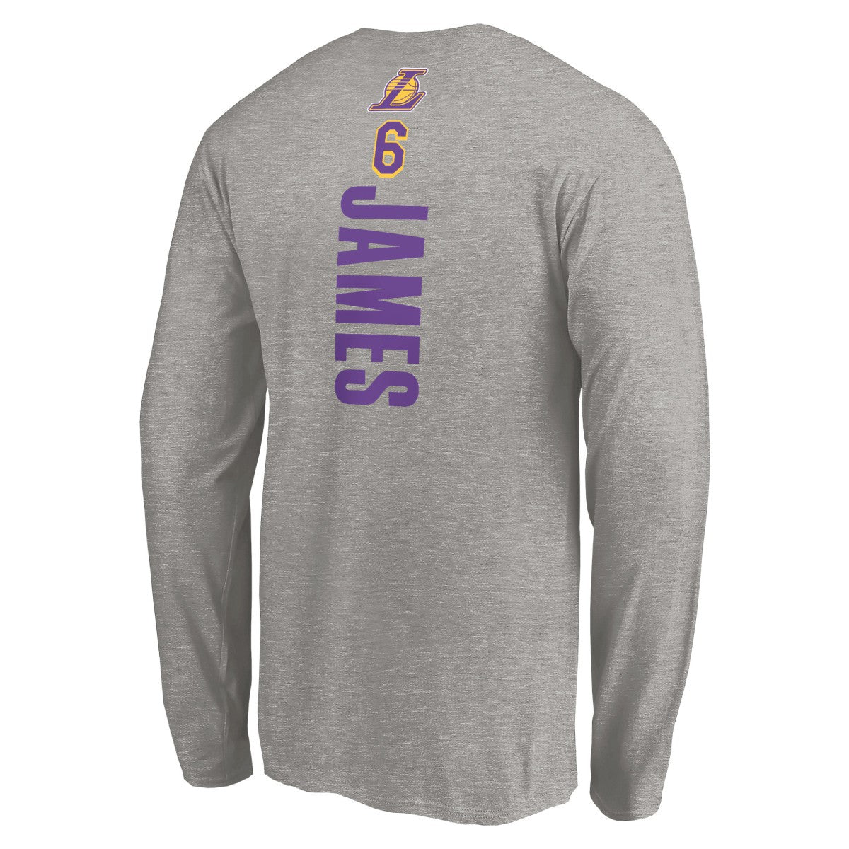 LeBron James Los Angeles Lakers #6 Playmaker Name & Number Long Sleeve T-Shirt Heathered Gray - NBA