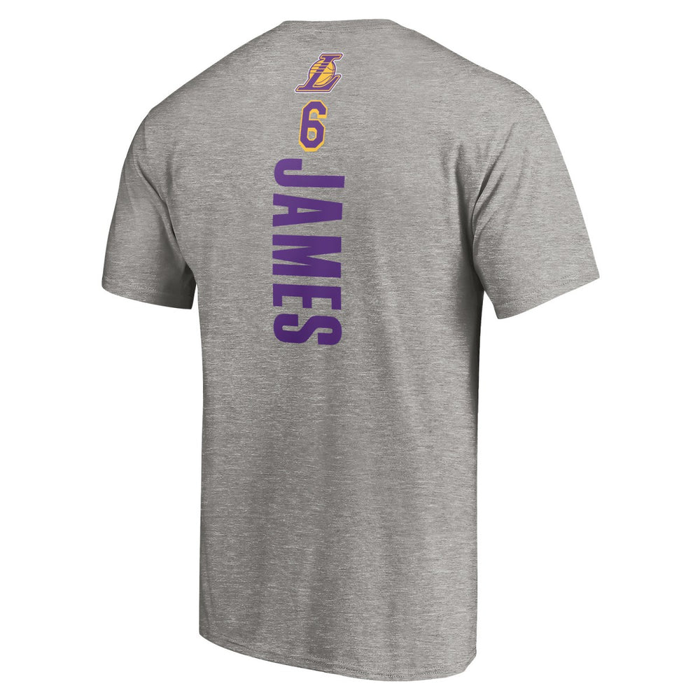 LeBron James Los Angeles Lakers #6 Playmaker Name & Number T-Shirt Heathered Gray - NBA