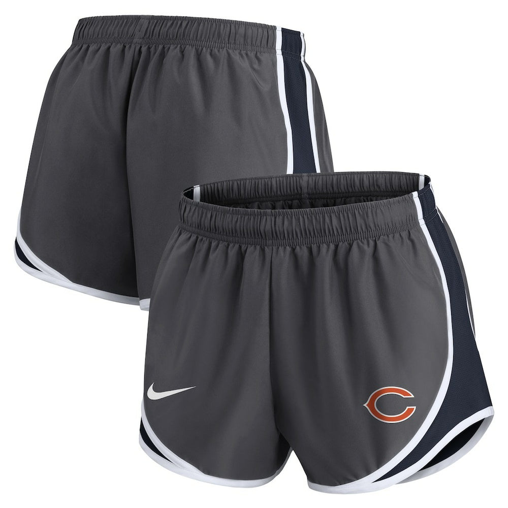 Chicago Bears Women's Team Logo Performance Tempo Shorts Charcoal | Nike for Sale