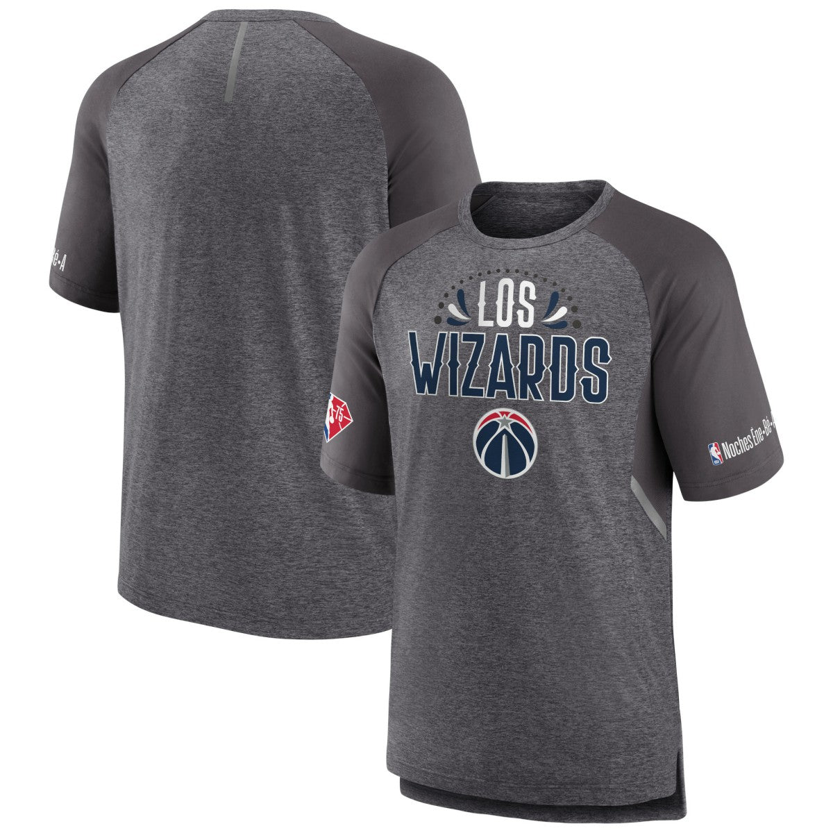 Washington Wizards 2022 Noches Ene-Be-A Core Shooting Raglan T-Shirt Heathered Gray - NBA