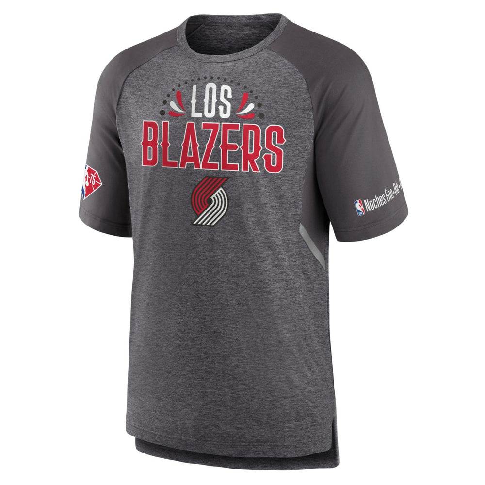 Portland Trail Blazers 2022 Noches Ene-Be-A Core Shooting Raglan T-Shirt Heathered Gray - NBA