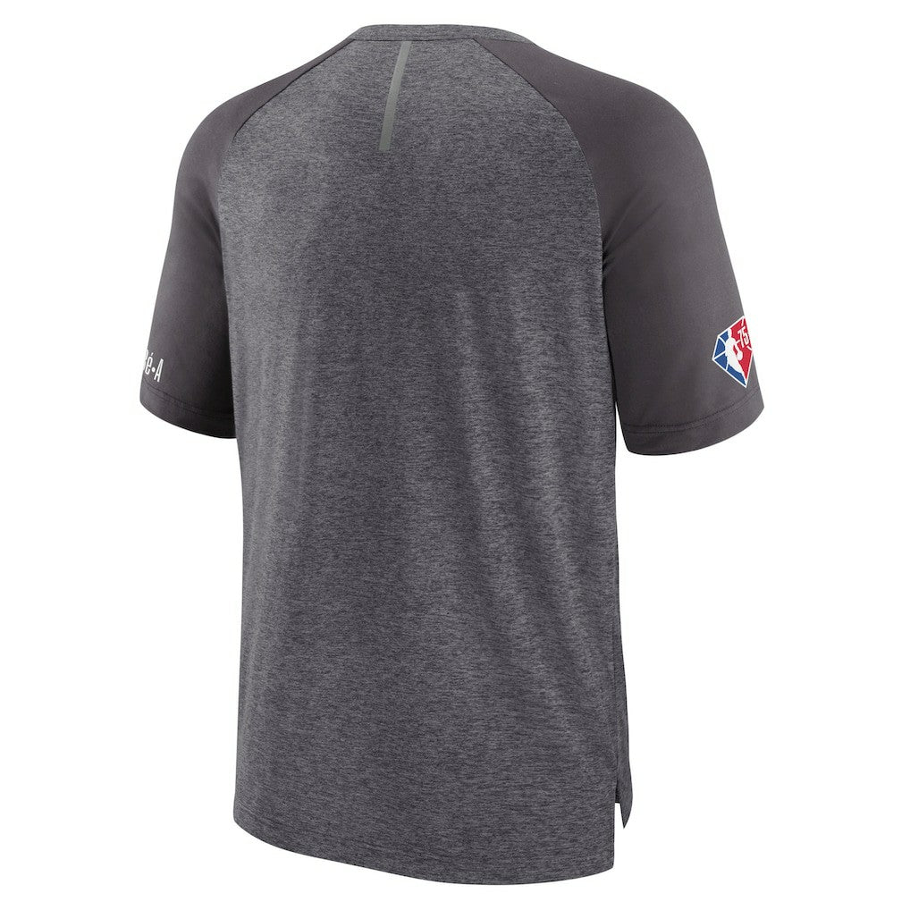 Brooklyn Nets 2022 Noches Ene-Be-A Core Shooting Raglan T-Shirt Heathered Gray - NBA