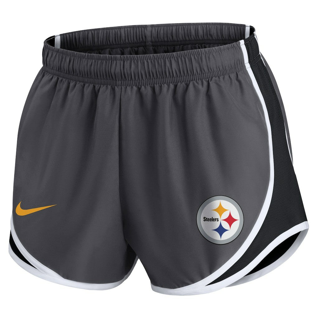 Pittsburgh Steelers Women's Plus Size Logo Performance Tempo Shorts Charcoal | Nike for Sale
