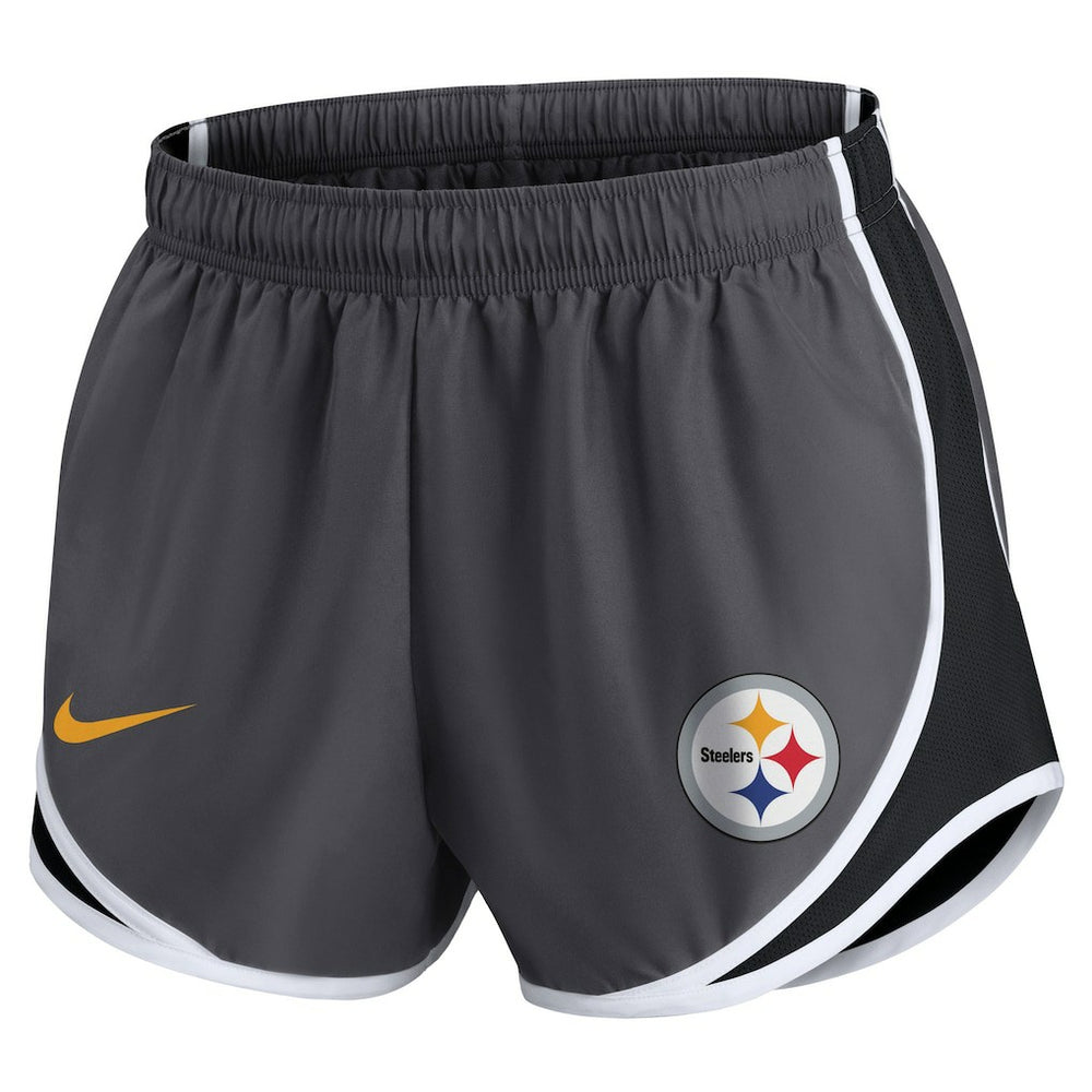 Pittsburgh Steelers Women's Plus Size Logo Performance Tempo Shorts Charcoal | Nike for Sale