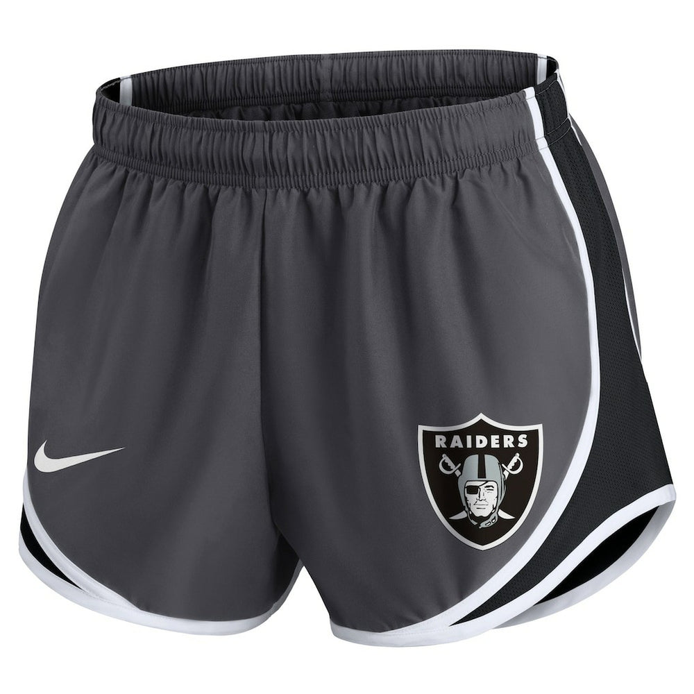 Las Vegas Raiders Women's Plus Size Logo Performance Tempo Shorts Charcoal | Nike for Sale