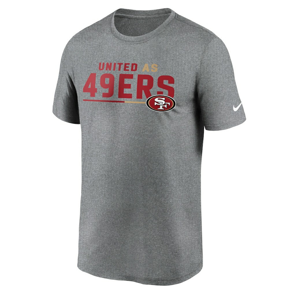 San Francisco 49ers Legend Team Shoutout Performance T-Shirt Heather Gray | Nike for Sale