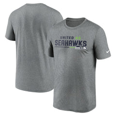 Seattle Seahawks Legend Team Shoutout Performance T-Shirt Heather Gray | Nike for Sale