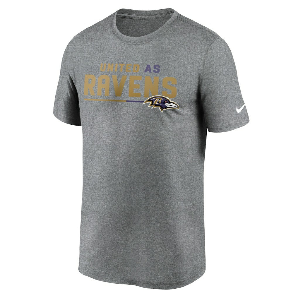 Baltimore Ravens Legend Team Shoutout Performance T-Shirt Heather Gray | Nike for Sale