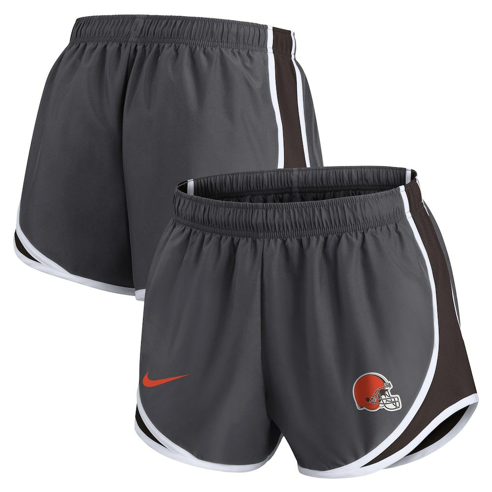 Cleveland Browns Women's Team Logo Performance Tempo Shorts Charcoal | Nike for Sale