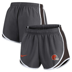 Cleveland Browns Women's Team Logo Performance Tempo Shorts Charcoal | Nike for Sale
