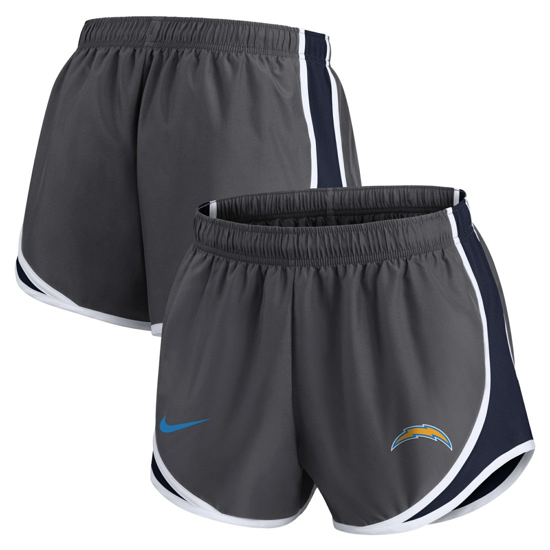 Los Angeles Chargers Women's Team Logo Performance Tempo Shorts Charcoal | Nike for Sale