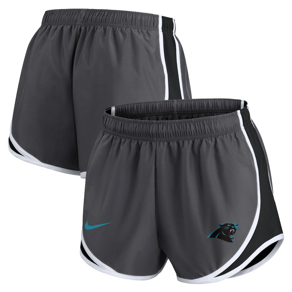 Carolina Panthers Women's Team Logo Performance Tempo Shorts Charcoal | Nike for Sale