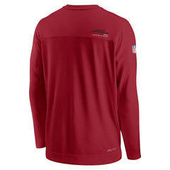Arizona Cardinals Sideline Coach Chevron Lock Up Long Sleeve V-Neck Performance T-Shirt Cardinal | Nike for Sale