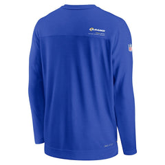 Los Angeles Rams Sideline Coach Chevron Lock Up Long Sleeve V-Neck Performance T-Shirt Royal | Nike for Sale