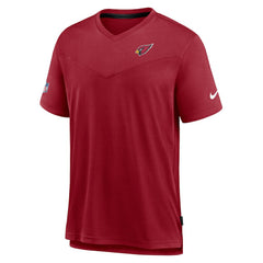 Arizona Cardinals Sideline Coach Chevron Lock Up Logo V-Neck Performance T-Shirt Cardinal | Nike for Sale