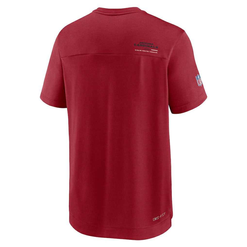 Arizona Cardinals Sideline Coach Chevron Lock Up Logo V-Neck Performance T-Shirt Cardinal | Nike for Sale