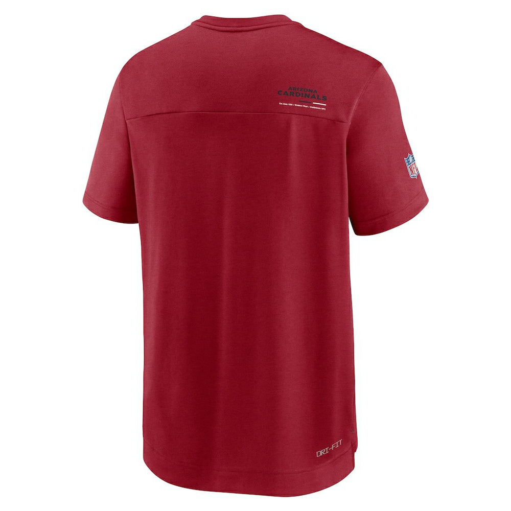 Arizona Cardinals Sideline Coach Chevron Lock Up Logo V-Neck Performance T-Shirt Cardinal | Nike for Sale
