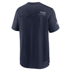 Tennessee Titans Sideline Coach Chevron Lock Up Logo V-Neck Performance T-Shirt Navy | Nike for Sale