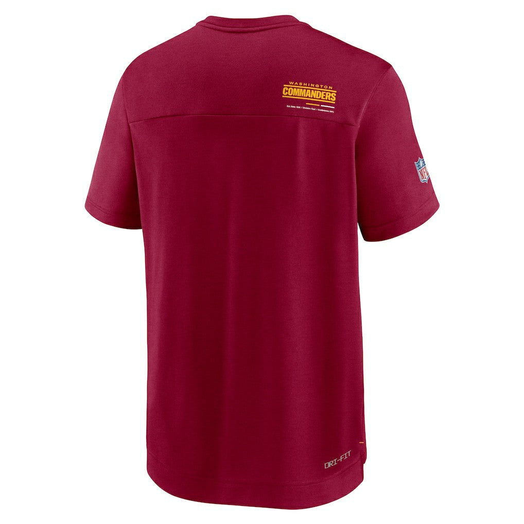 Washington Commanders Sideline Coach Chevron Lock Up Logo V-Neck Performance T-Shirt Burgundy | Nike for Sale