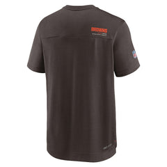 Cleveland Browns Sideline Coach Chevron Lock Up Logo V-Neck Performance T-Shirt Brown | Nike for Sale