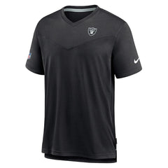Las Vegas Raiders Sideline Coach Chevron Lock Up Logo V-Neck Performance T-Shirt Black | Nike for Sale