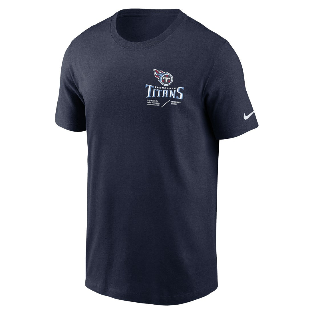 Tennessee Titans Sideline Infograph Lockup Performance T-Shirt Navy | Nike for Sale