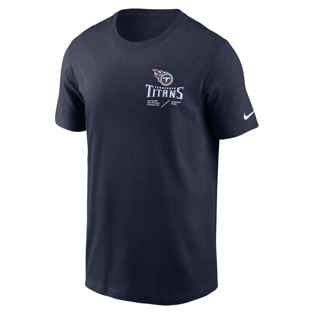 Tennessee Titans Sideline Infograph Lockup Performance T-Shirt Navy | Nike for Sale