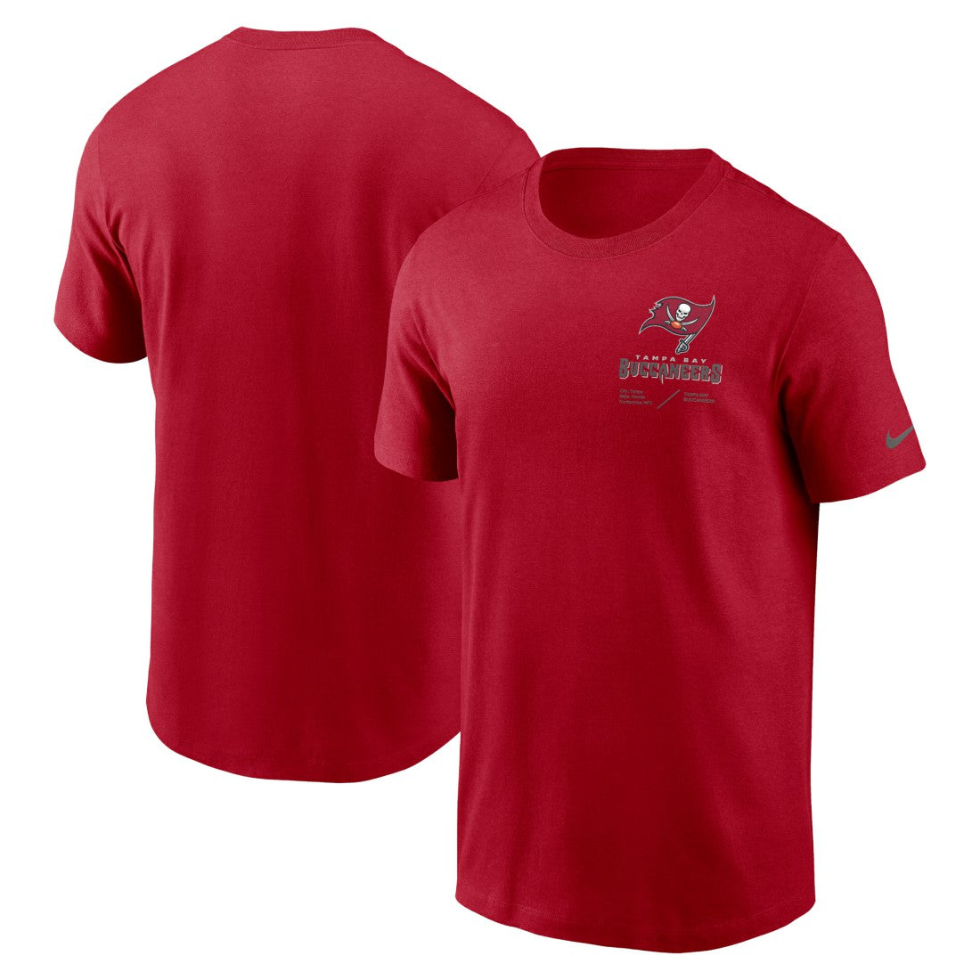 Tampa Bay Buccaneers Sideline Infograph Lockup Performance T-Shirt Red | Nike for Sale