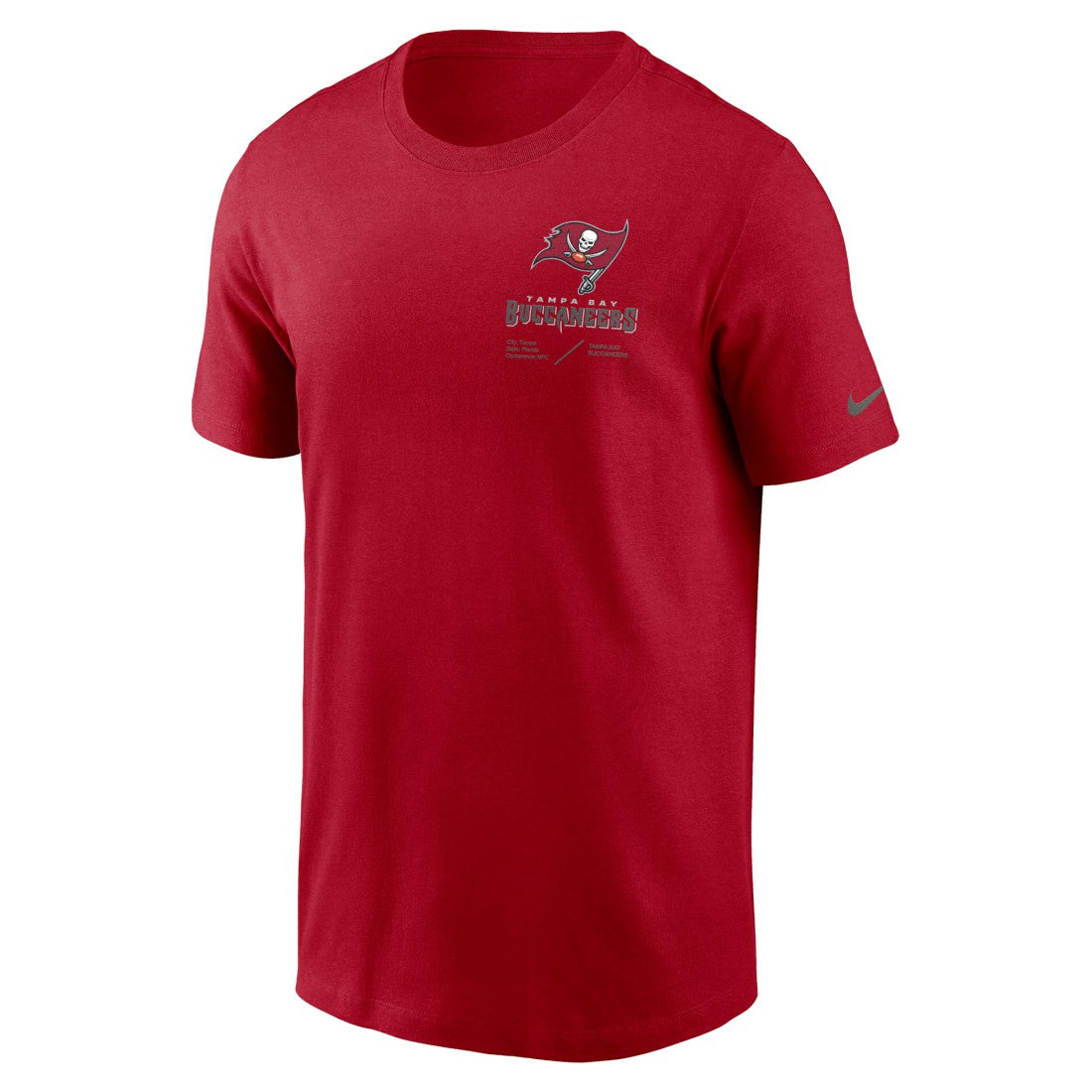 Tampa Bay Buccaneers Sideline Infograph Lockup Performance T-Shirt Red | Nike for Sale