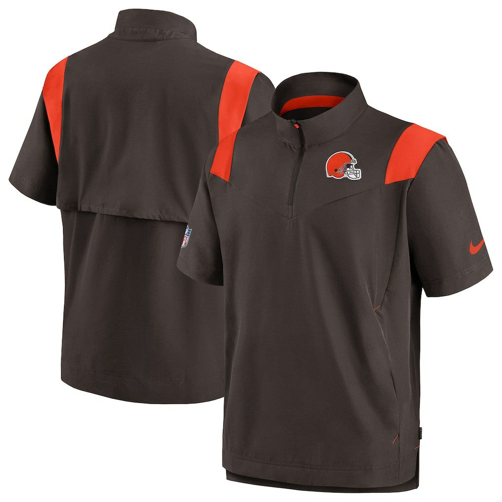 Cleveland Browns Sideline Coaches Chevron Lockup Pullover Top Brown | Nike for Sale