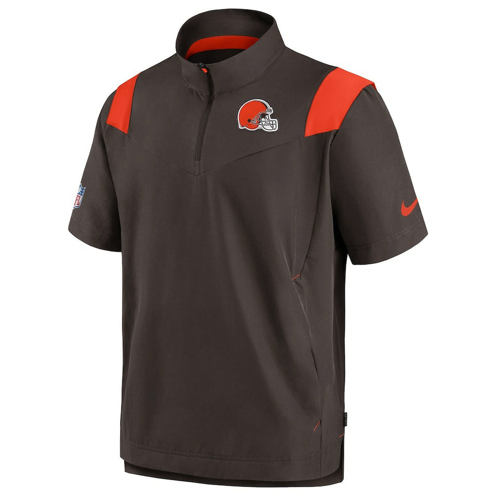 Cleveland Browns Sideline Coaches Chevron Lockup Pullover Top Brown | Nike for Sale