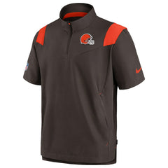 Cleveland Browns Sideline Coaches Chevron Lockup Pullover Top Brown | Nike for Sale