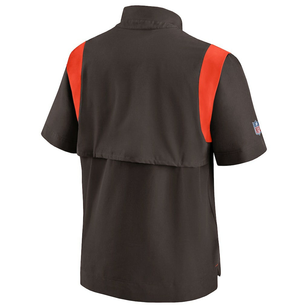 Cleveland Browns Sideline Coaches Chevron Lockup Pullover Top Brown | Nike for Sale