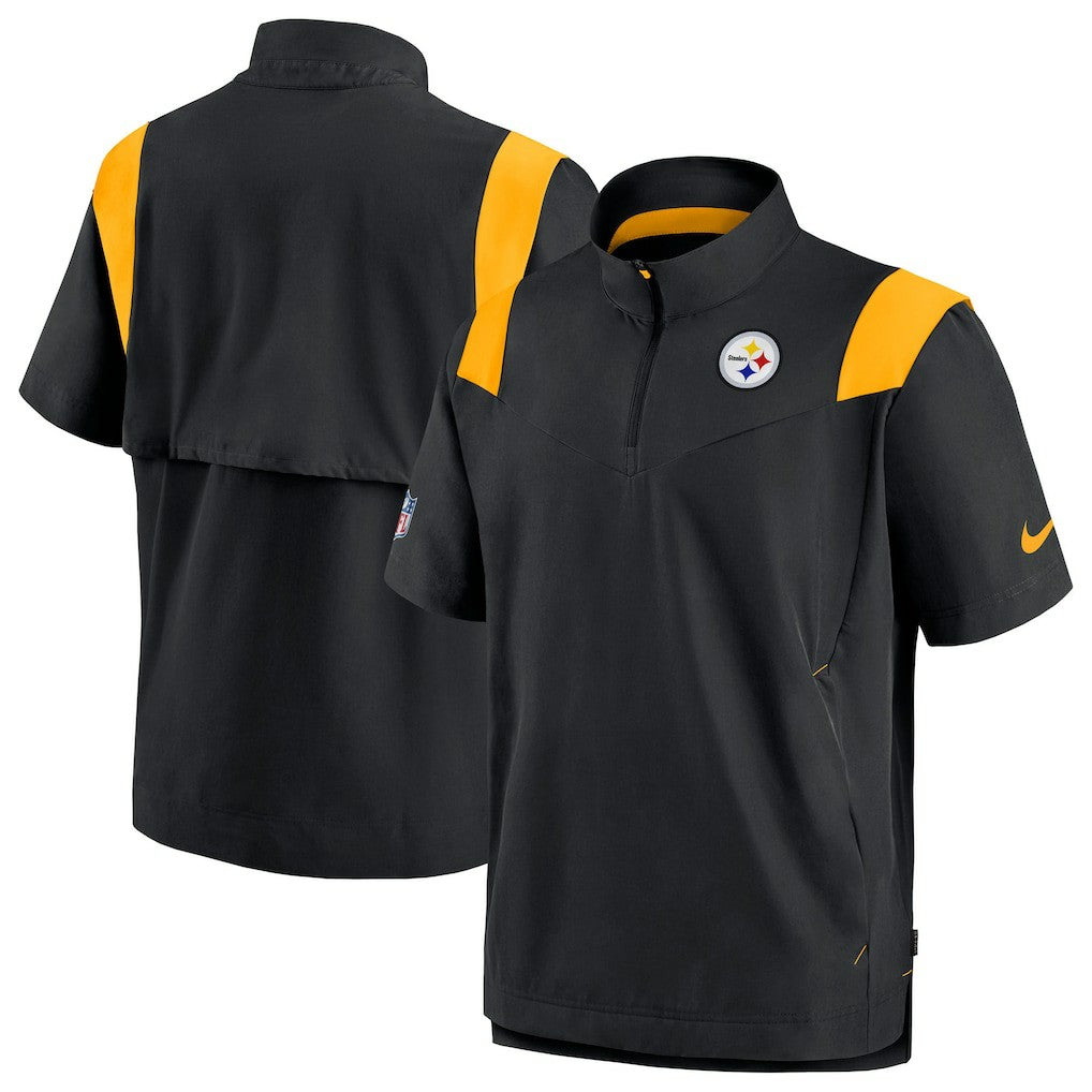 Pittsburgh Steelers Sideline Coaches Chevron Lockup Pullover Top Black | Nike for Sale