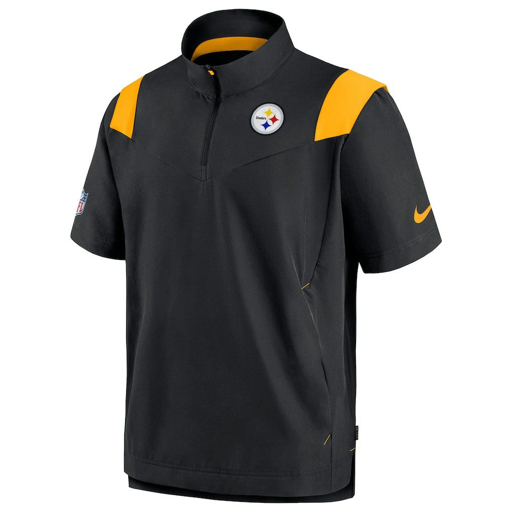 Pittsburgh Steelers Sideline Coaches Chevron Lockup Pullover Top Black | Nike for Sale