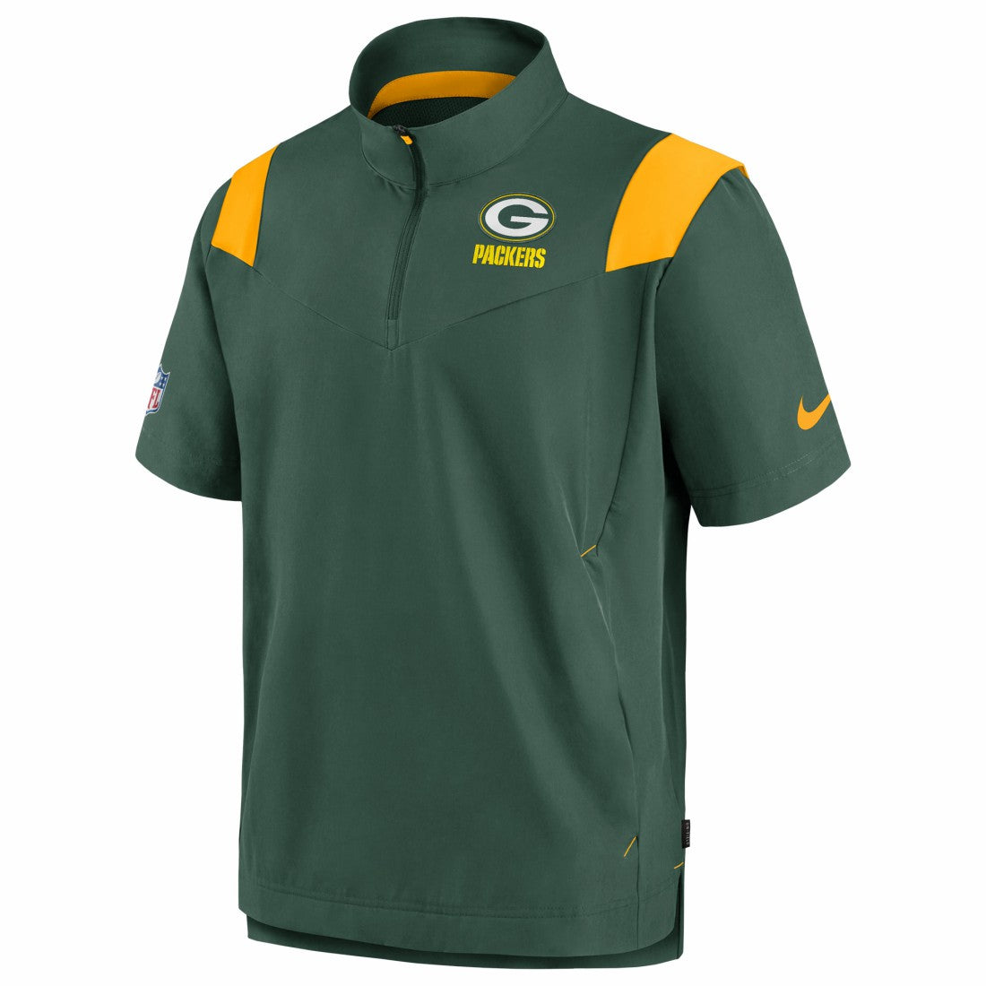 Green Bay Packers Sideline Coaches Chevron Lockup Pullover Top Kelly Green | Nike for Sale