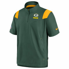 Green Bay Packers Sideline Coaches Chevron Lockup Pullover Top Kelly Green | Nike for Sale