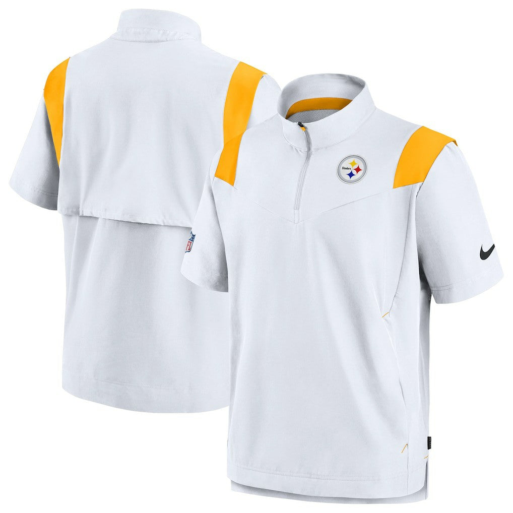 Pittsburgh Steelers Sideline Coaches Chevron Lockup Pullover Top White | Nike for Sale