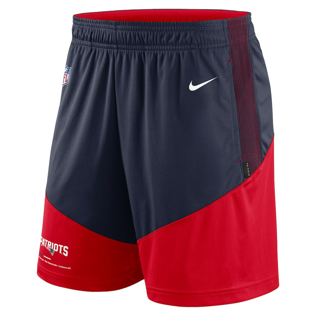 New England Patriots Sideline Primary Lockup Performance Shorts Navy/Red | Nike for Sale