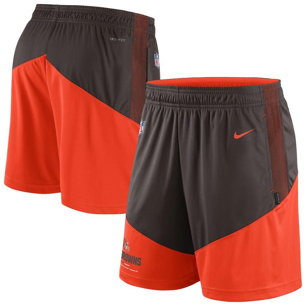 Cleveland Browns Sideline Primary Lockup Performance Shorts Brown/Orange | Nike for Sale