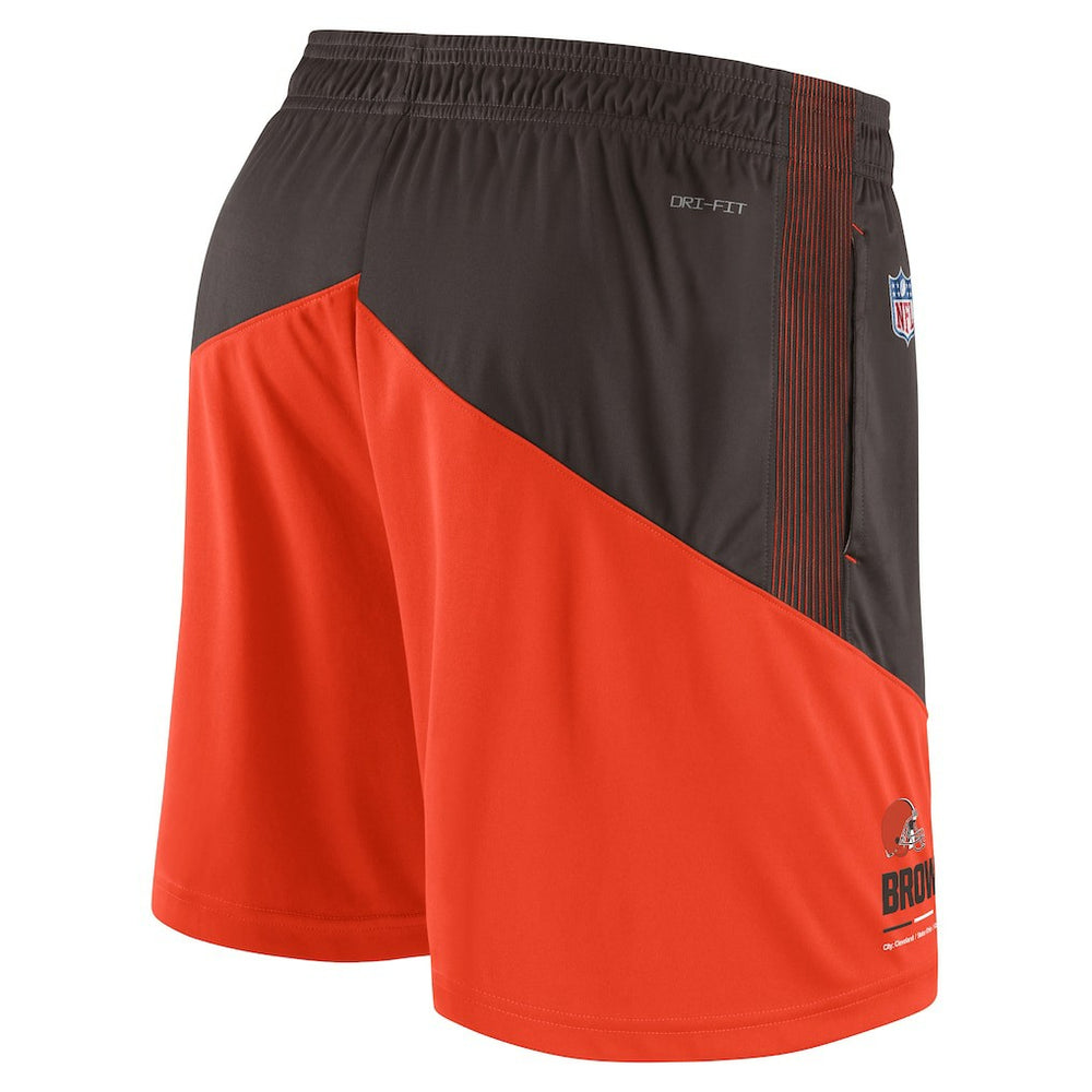 Cleveland Browns Sideline Primary Lockup Performance Shorts Brown/Orange | Nike for Sale