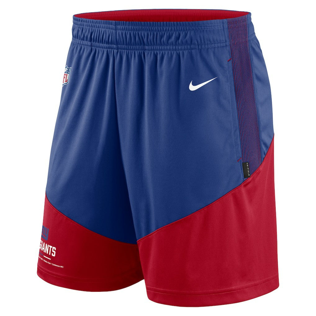 New York Giants Sideline Primary Lockup Performance Shorts Royal/Red | Nike for Sale