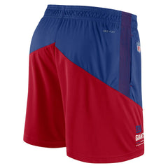 New York Giants Sideline Primary Lockup Performance Shorts Royal/Red | Nike for Sale