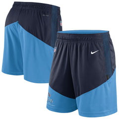 Tennessee Titans Sideline Primary Lockup Performance Shorts Navy/Light Blue | Nike for Sale