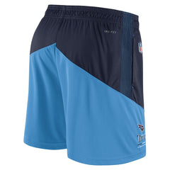 Tennessee Titans Sideline Primary Lockup Performance Shorts Navy/Light Blue | Nike for Sale