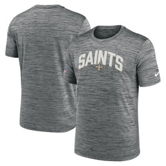 New Orleans Saints Sideline Velocity Athletic Stack Performance T-Shirt Gray | Nike for Sale