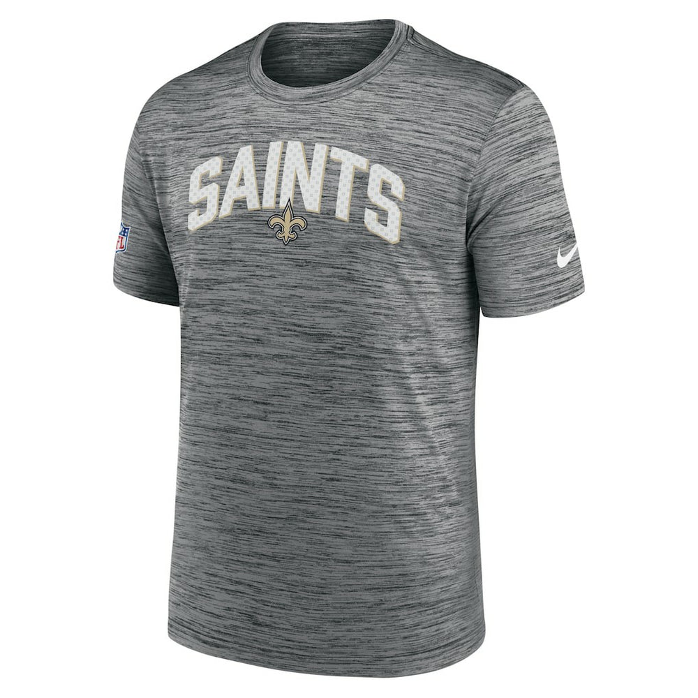 New Orleans Saints Sideline Velocity Athletic Stack Performance T-Shirt Gray | Nike for Sale